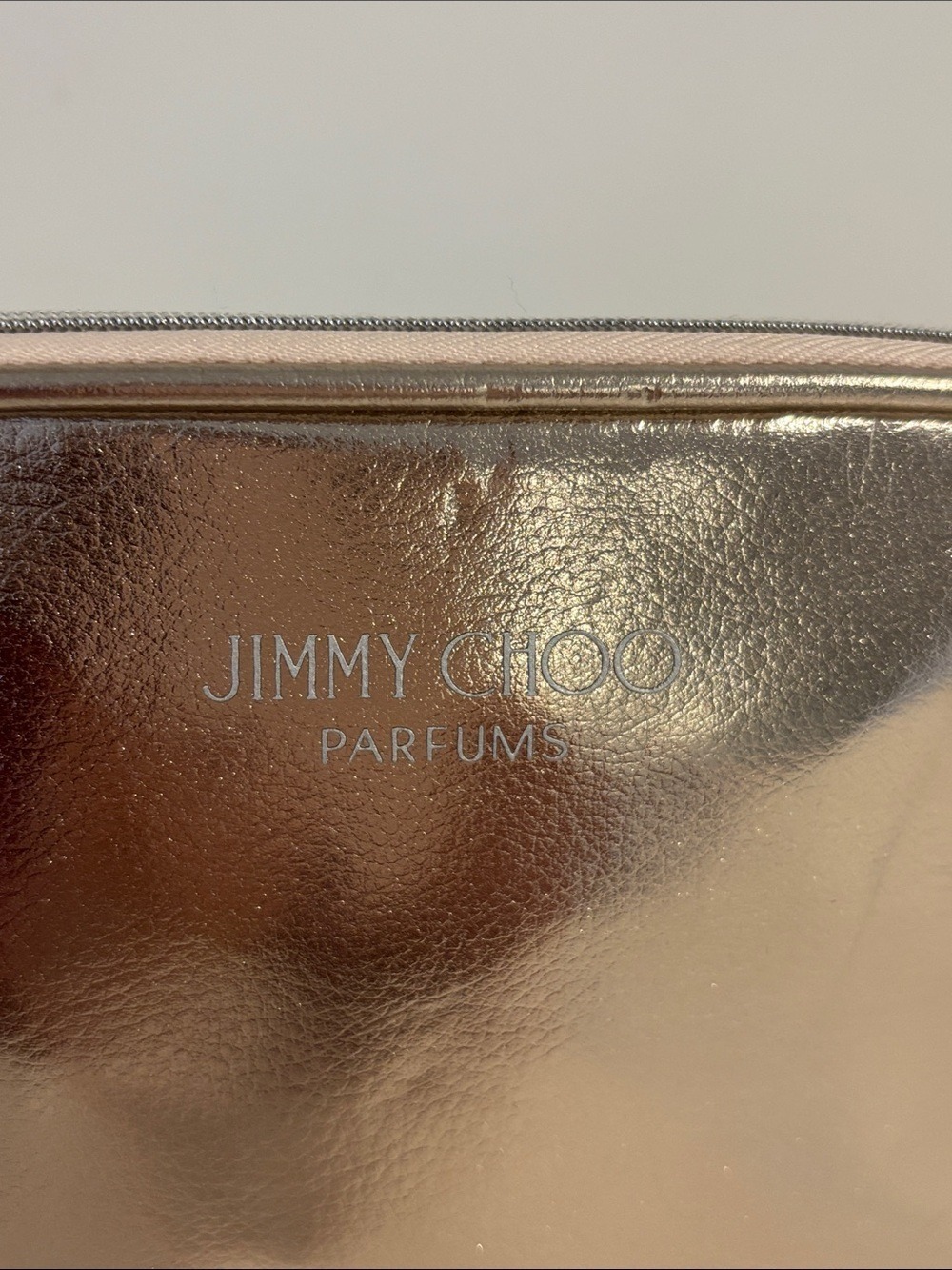JIMMY CHOO make up bag cosmetic case top zip toiletry bag rose gold travel pouch - Picture 8 of 14